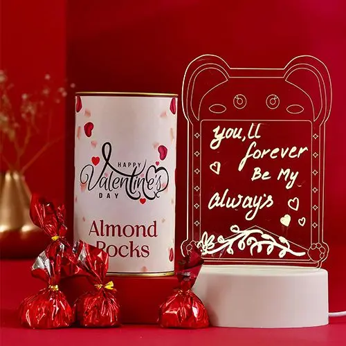 Personalized CD Lamp N Tempting Chocolate Almond Rock Duo