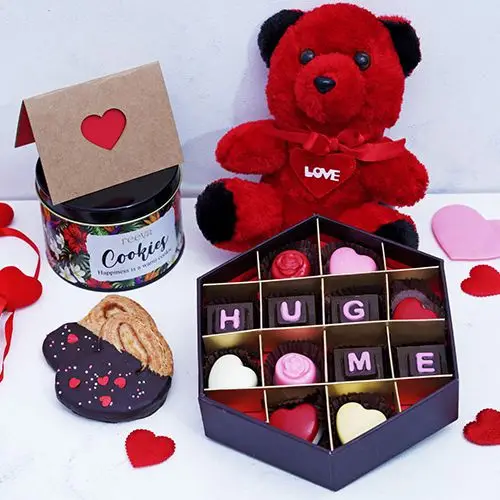 Blissful Chocolates Cookies N Teddy Hamper