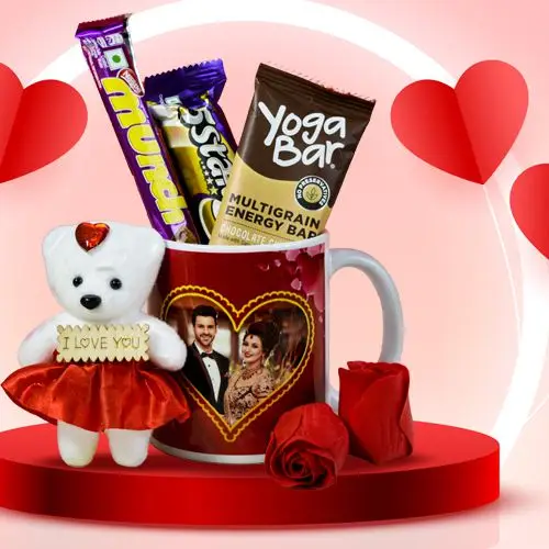 Impressive Customize Mug of Chocolates N Teddy Gift Set