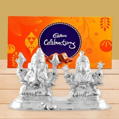 Silver Plated Ganesh Lakshmi with Cadbury’s Celebration