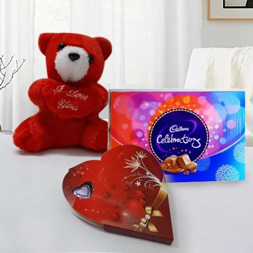 Celebrate Love Hamper with Chocolates and Teddy