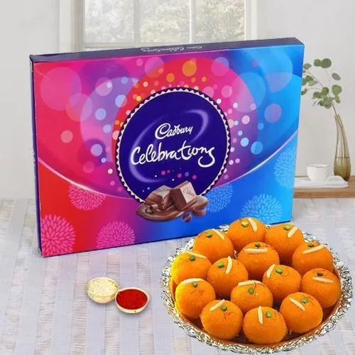 Delectable Combo of Cadbury Celebrations N Haldirams Ladoo<br>