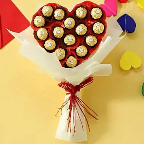 Lovely Heart Bouquet of Ferrero Rocher