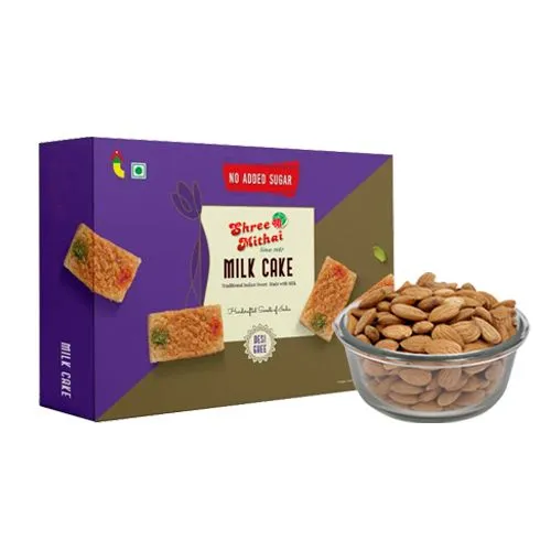 Gift Pack of Milk Cake from Shree Mithai with Crunchy Almonds