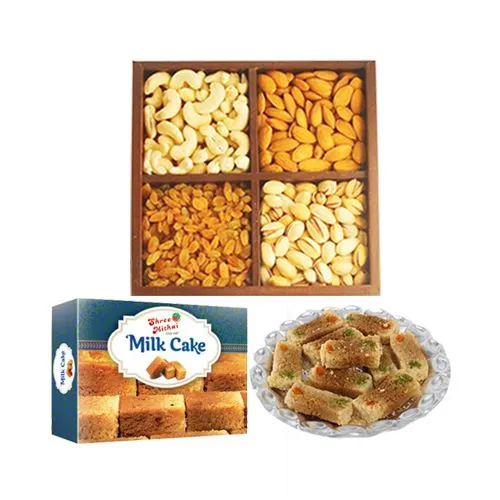 Famous Shree Mithai Milk Cake with Mixed Dry Fruits