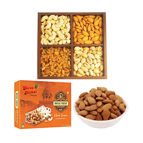 Royal Pack of Almond Treat from Shree Mithai with Assorted Dry Fruits