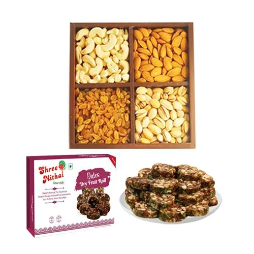Pack of Shree Mithai Dry Fruit Dates Roll with Assorted Dry Fruits