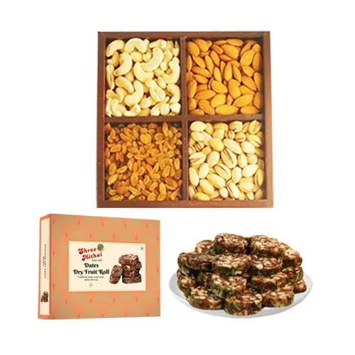 Shree Mithai Dry Fruit Dates Roll with Mixed Dry Fruits