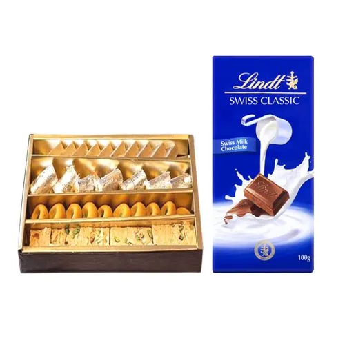 Adyar Ananda Bhawan Assorted Sweets with Lindt Excellence Chocolate Bar