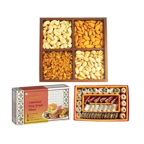 Royal Pack of Assorted Sweets from Adyar Ananda Bhawan with Assorted Dry Fruits