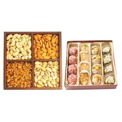 Famous Adyar Ananda Bhawan Assorted Sweets with Mixed Dry Fruits