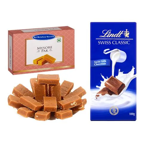 Sri Krishna Sweets Mysurpa with Lindt Excellence Chocolate Bar