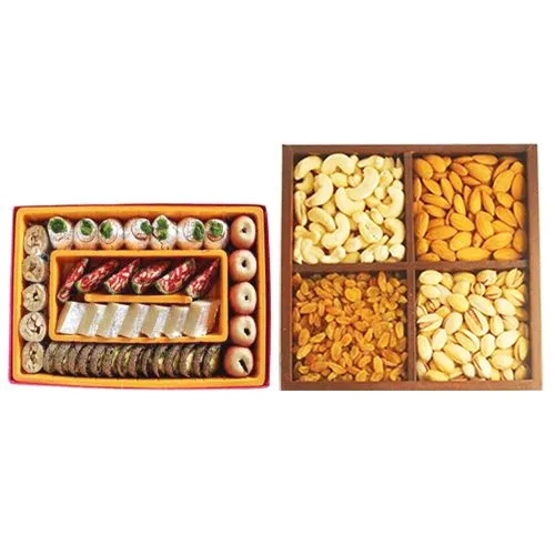 Premium Quality Adyar Ananda Bhawan Assorted Dry Fruit Sweets with Assorted Dry Fruits