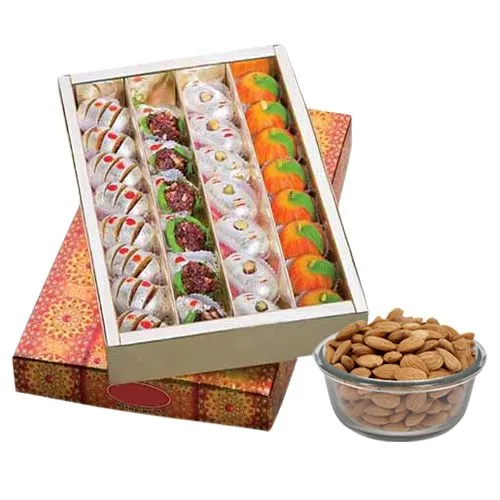 Combo of Adyar Ananda Bhawan Assorted Dry Fruit Sweets with Crunchy Almonds