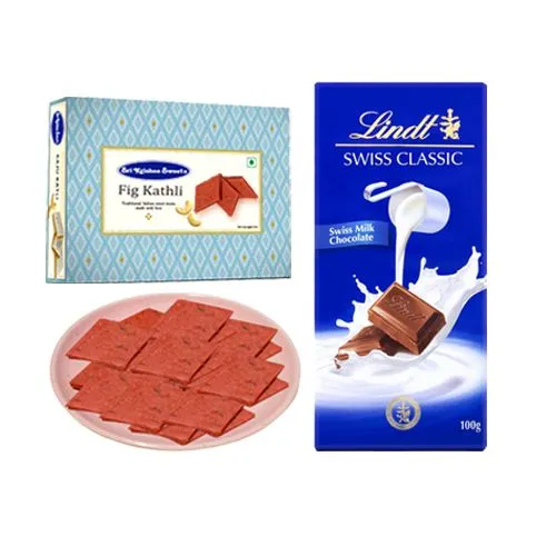 Sri Krishna Sweets Fig Kathli with Lindt Excellence Chocolate Bar