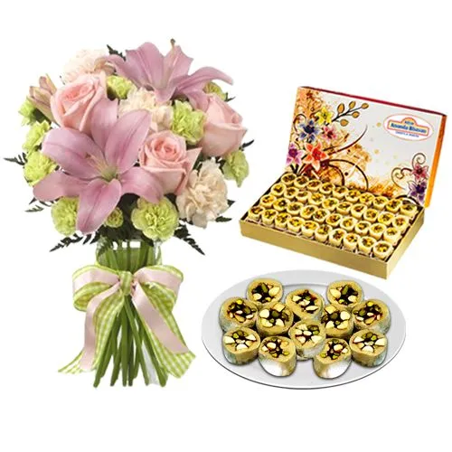 Adyar Ananda Bhawan Dry Fruit Honey Dew with Flowers Bouquet