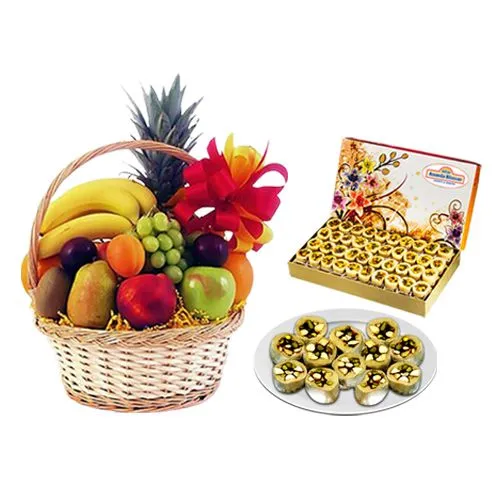 Famous Adyar Ananda Bhawan Dry Fruit Honey Dew with Fresh Fruit Basket
