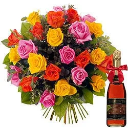 Fascinating Bouquet with Fruit Juice Gift Set