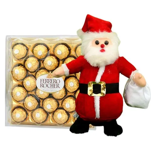 Outstanding Ferrero Rocher Chocolate with Santa Claus Gift Combo