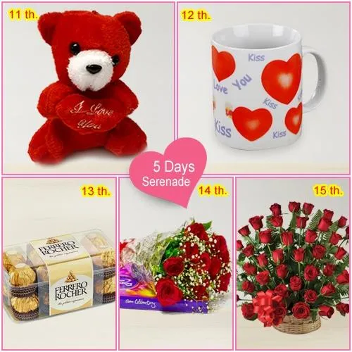 Send Online 5 Day Serenade Gift for Miss Valentine