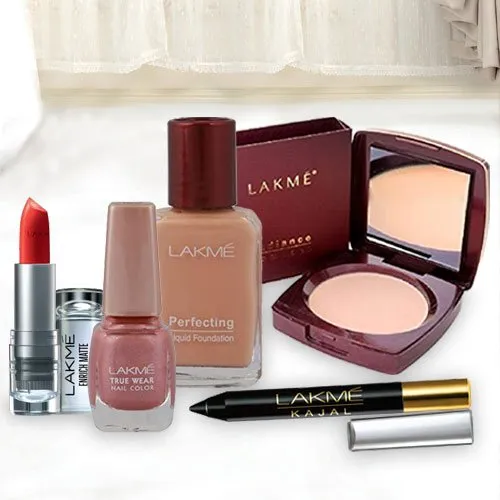 Attractive offer from Lakme containing Compact, Nail Polish, Lipstick, Foundation and Kajal