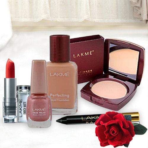 Attractive offer from Lakme containing Compact, Nail Polish, Lipstick, Foundation and  Kajal