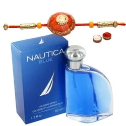 Showy Rakhi with Fragrant Nautica Blue EDT Perfume