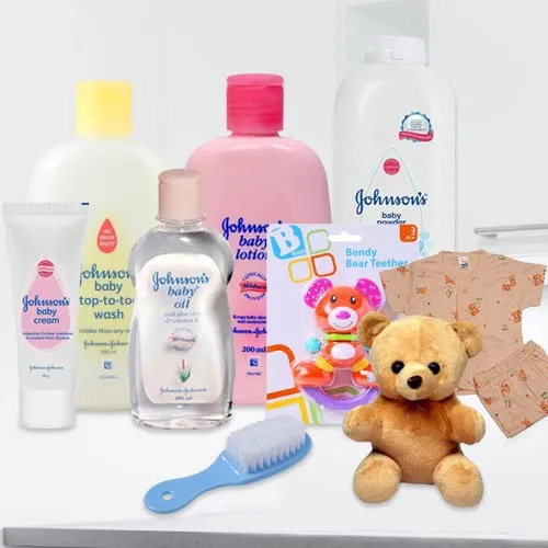 Deliver Johnson Baby Care Hamper with Teddy
