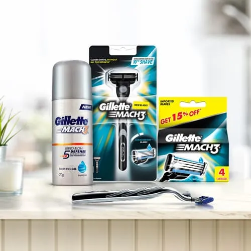 Attractive Gillette Mach3 Shaving Kit for Men