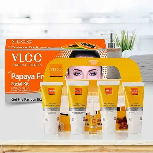 Beautiful Look Pedicure and Manicure Kit with Papaya Fruit Facial Kit from VLCC