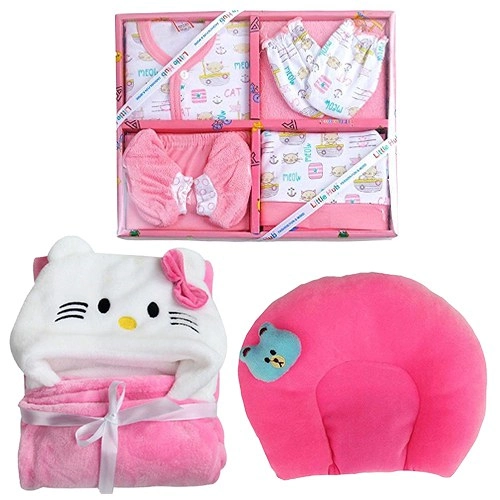 Exclusive Gift of Dress Set with Neck Supporting Pillow N Wrapper Blanket