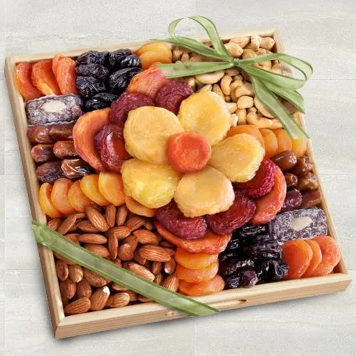 Remarkable Dry Fruits Assortment in Tray for Moms Day