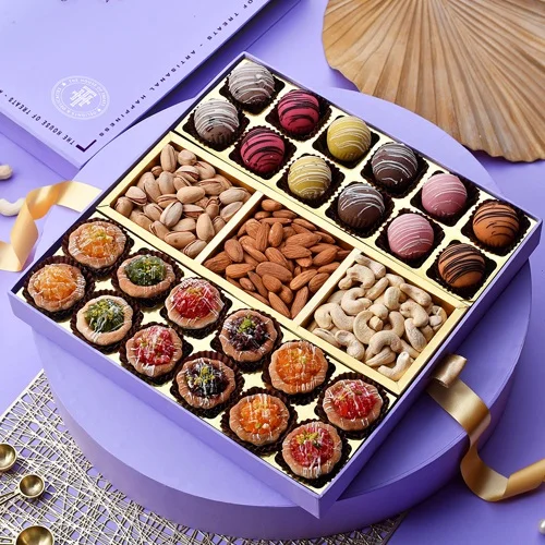 Tempting Dry Fruits Tarts n Marzipan Gift by THOT