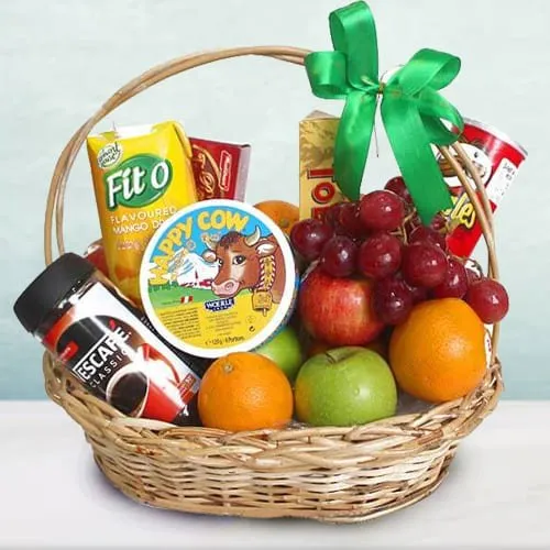Mouth-Watering Fresh Fruits n Gourmet Gift Basket