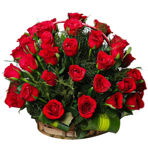 Artistic 24 Archangelic Red Roses with Pure Love