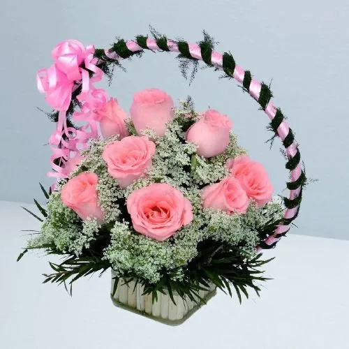 Mesmerizing Rosy Affairs Floral Basket