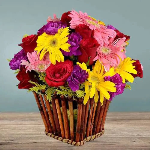 Mind-Blowing Basket of Mixed Blooms