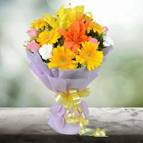Colorful Delight Mixed Flowers Bouquet