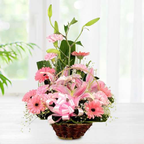 Pastel Perfection Mixed Floral Basket