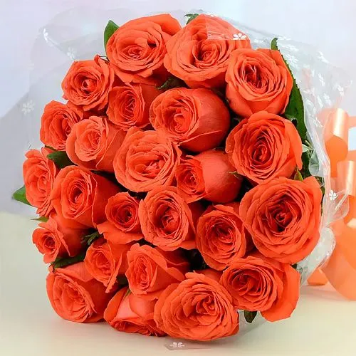 Aromatic Healthy Wishes Orange Roses Bouquet