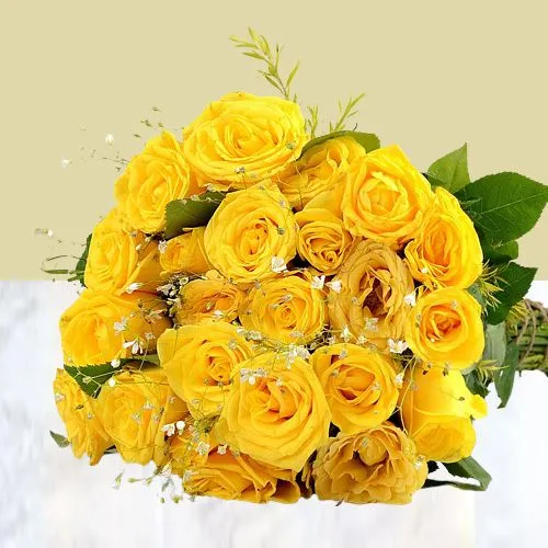 Joyful Serenity Yellow Roses Bunch