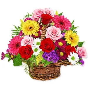 Order Basket of Mixed Flowers
