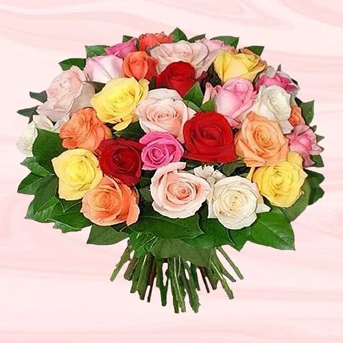 Charming Mixed Roses Basket Arrangement