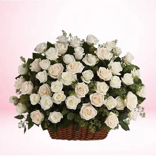 Exquisite Basket of Timeless Beauty Peach Roses