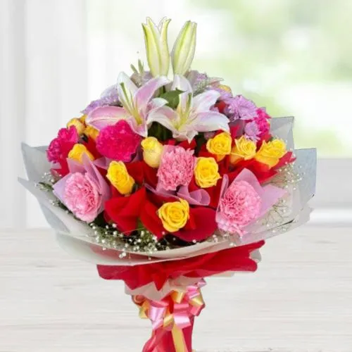 Joyful Hand Bouquet of Assorted Flowers