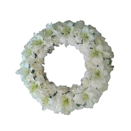 Fresh White Flowers Sympathy Wreath