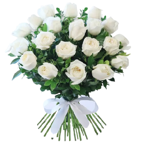 Graceful White Roses Hand Bunch