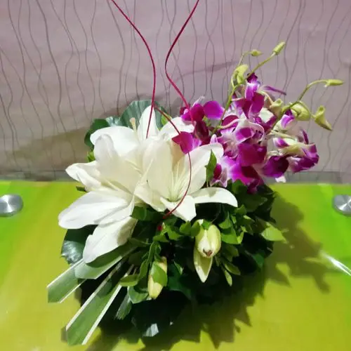 Captivating Basket of Lilies N Orchids