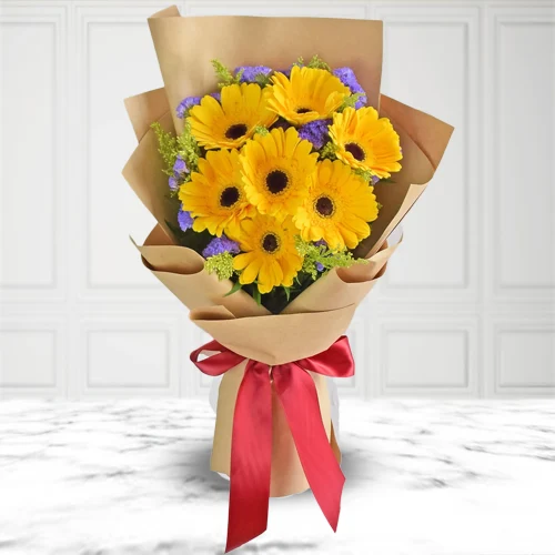 Radiant Yellow Gerberas Bouquet