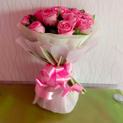 Impressive Pink Roses Bouquet